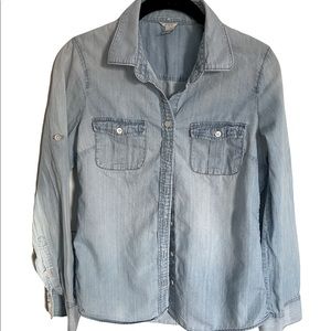 J. Crew Denim Chambray Shirt with Pockets